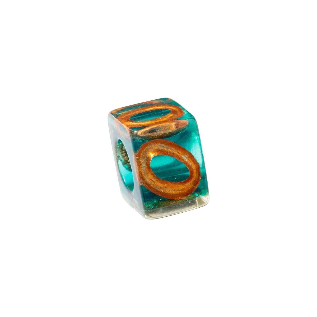 ring MUSEE SERIES, oval swirl, green