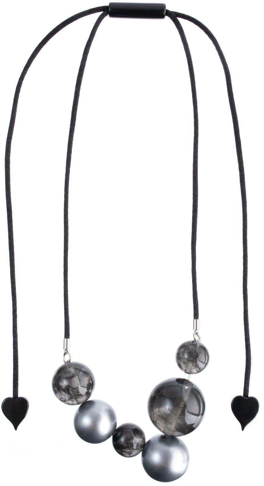 necklace ISLA 6beads adjustable, grey