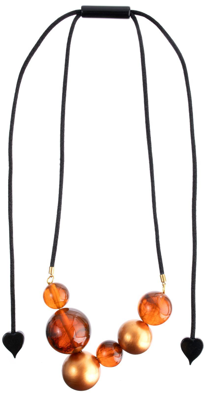 necklace ISLA 6beads adjustable, tortoise