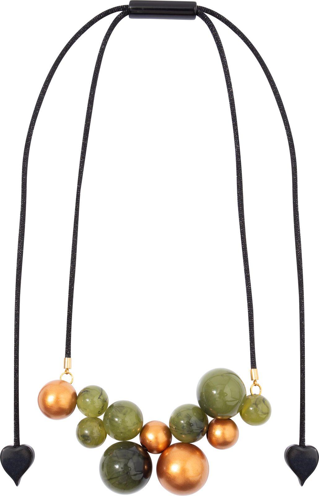 necklace ISLA 11beads adjustable, green