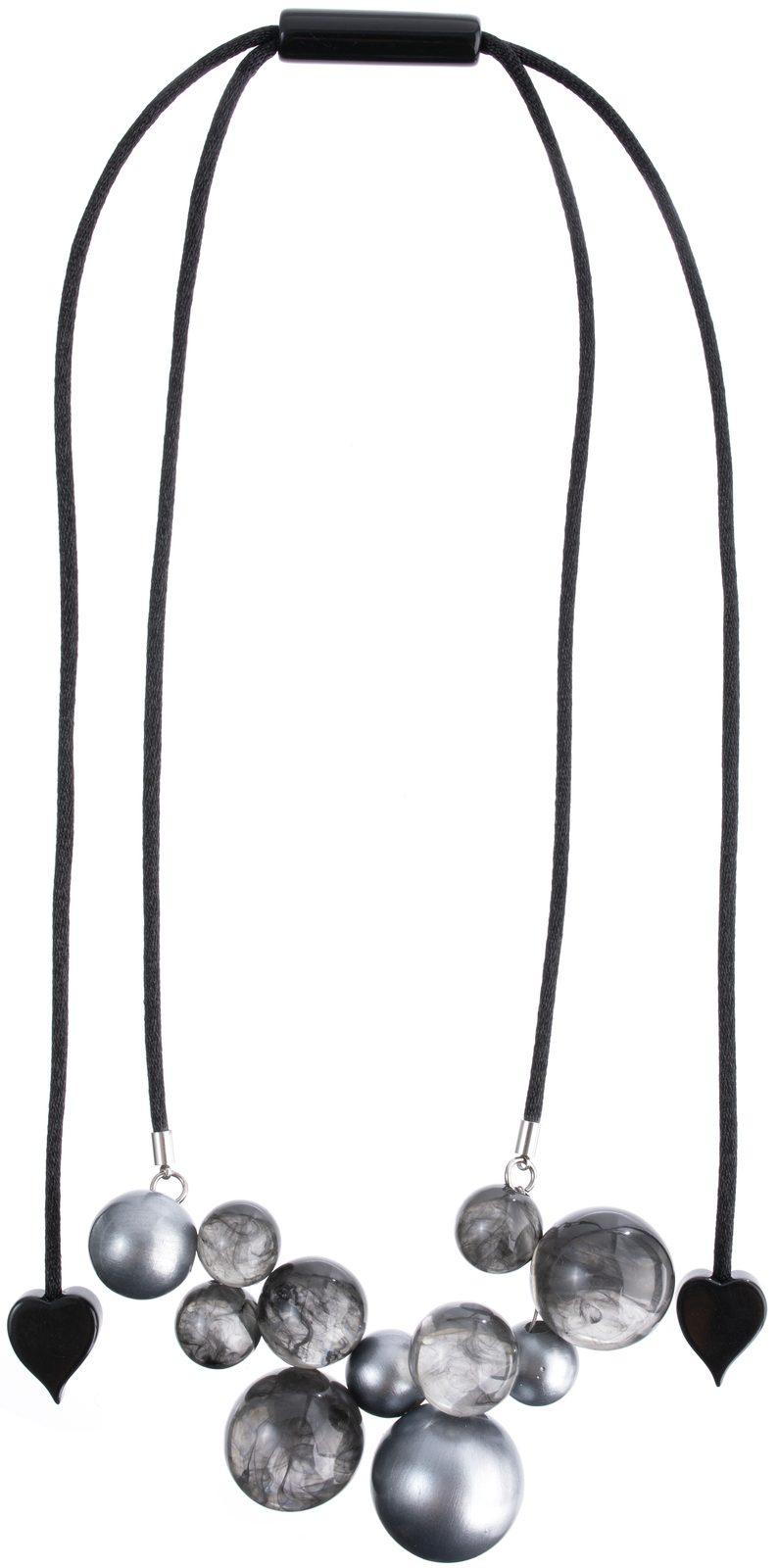necklace ISLA 11beads adjustable, grey