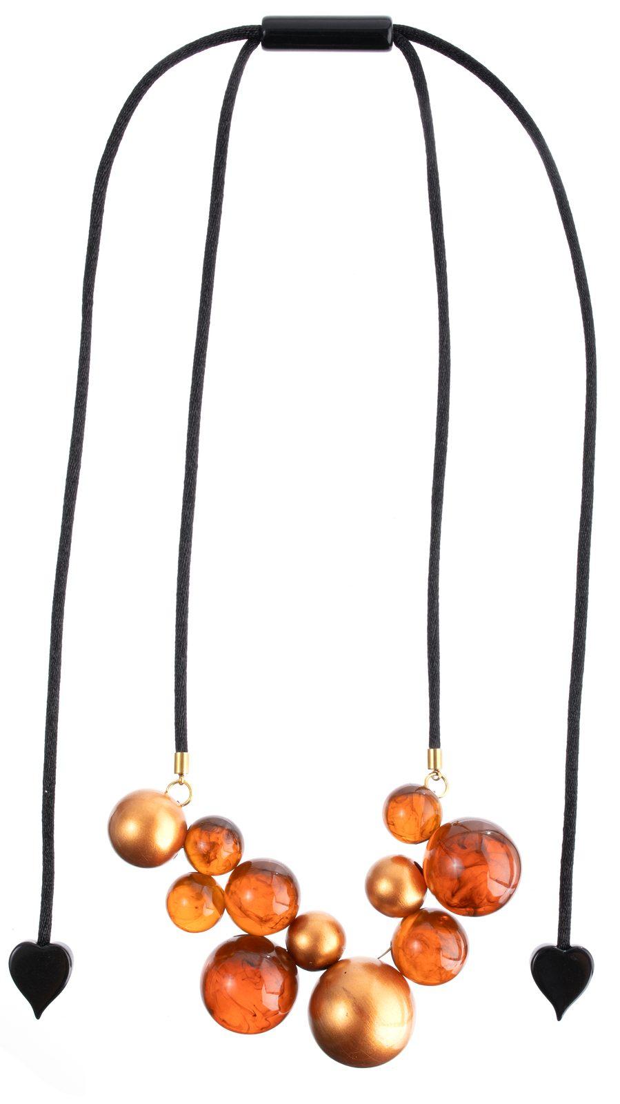 necklace ISLA 11beads adjustable, tortoise