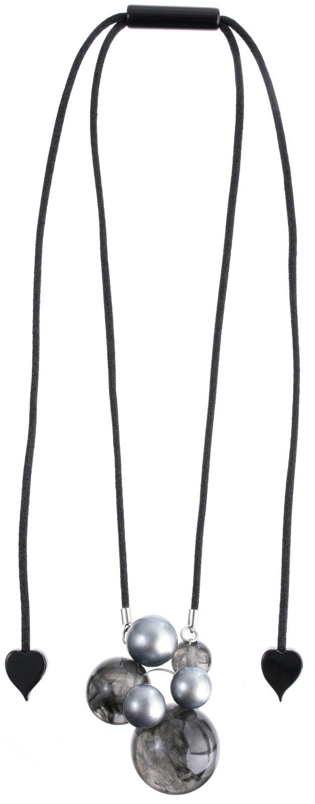 pendant ISLA 5beads adjustable, grey