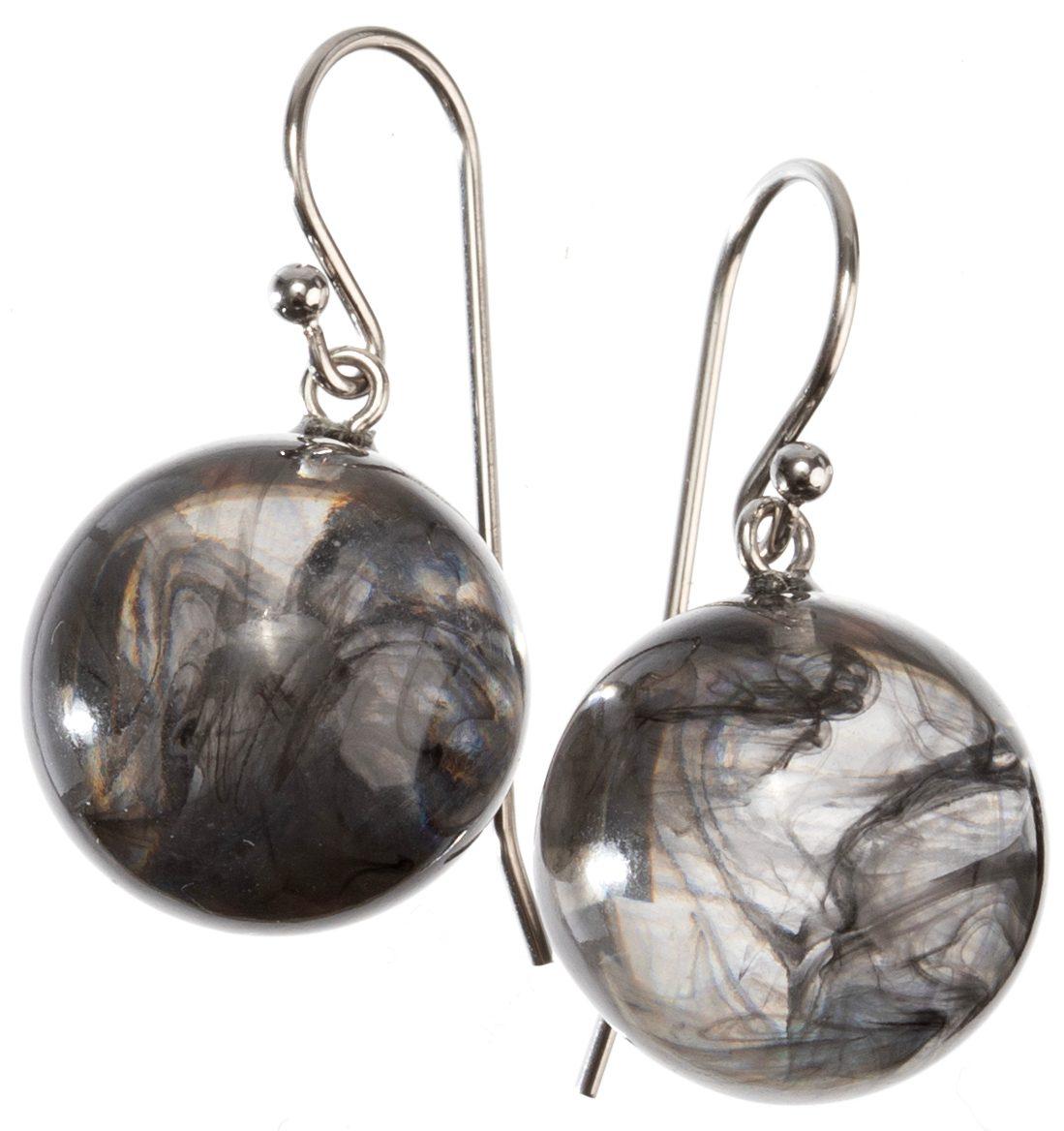 earring ISLA 1bead shorthook, grey