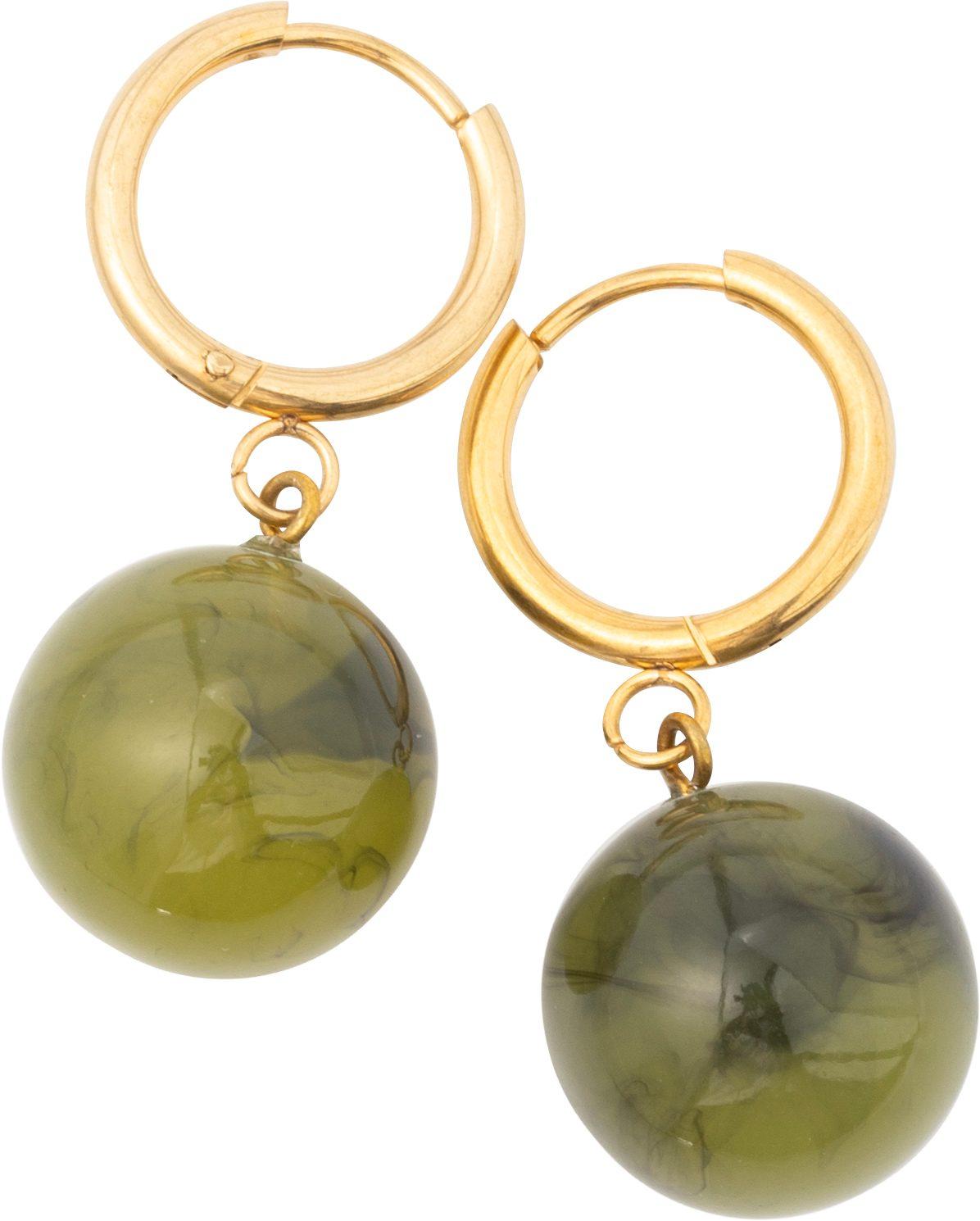 earring ISLA 1bead, green
