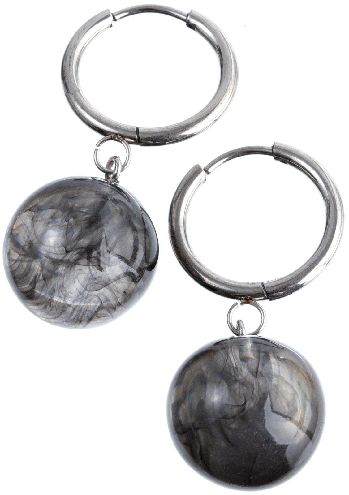earring ISLA 1bead, grey