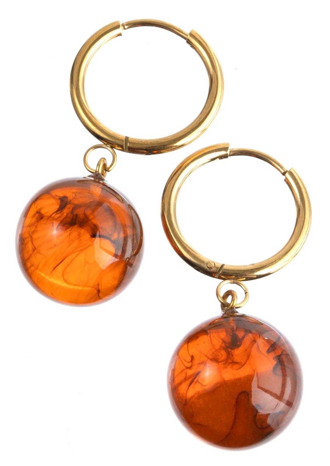 earring ISLA 1bead, tortoise