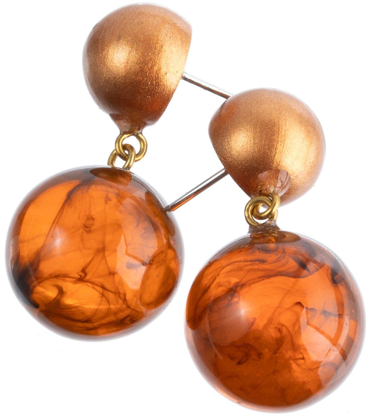 earring ISLA 2beads pin, tortoise