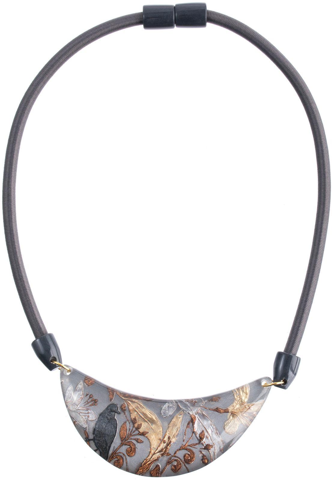 necklace HELENA 1bead magnet, anthracite