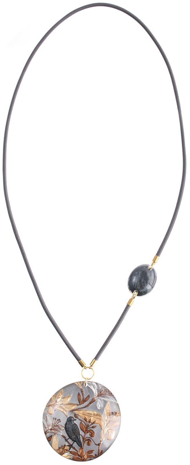 pendant HELENA 2beads, anthracite