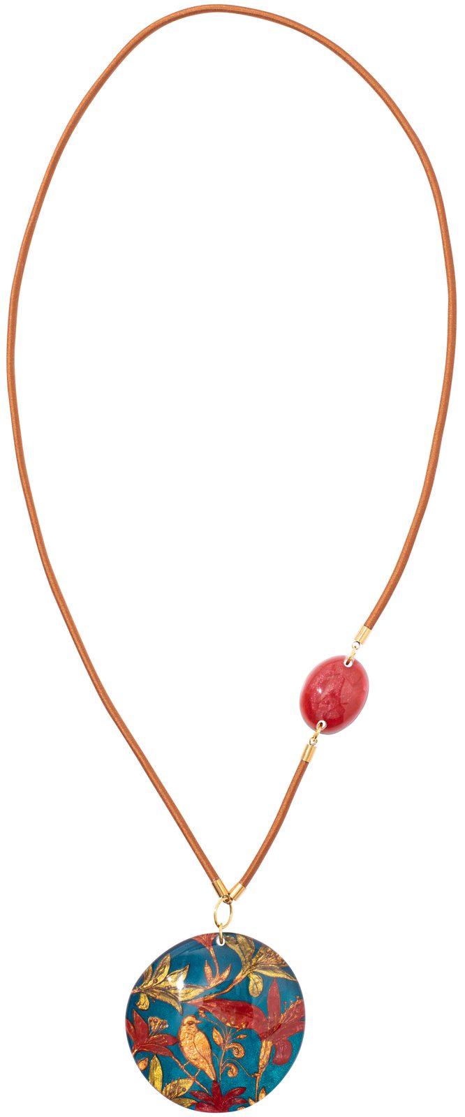 pendant HELENA 2beads, red