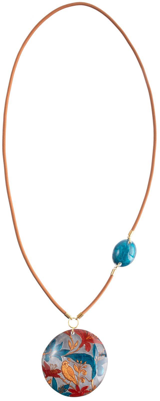 pendant HELENA 2beads, teal