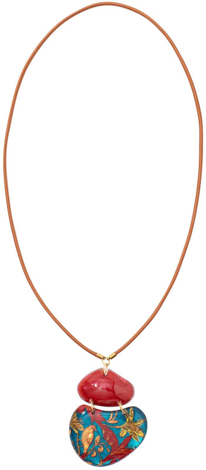 pendant HELENA 2beads, red