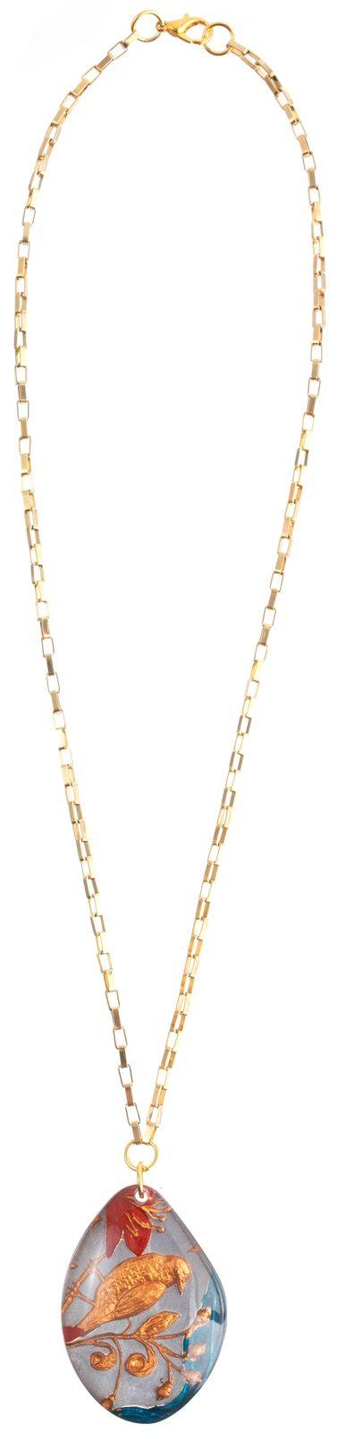 pendant HELENA 1bead, teal