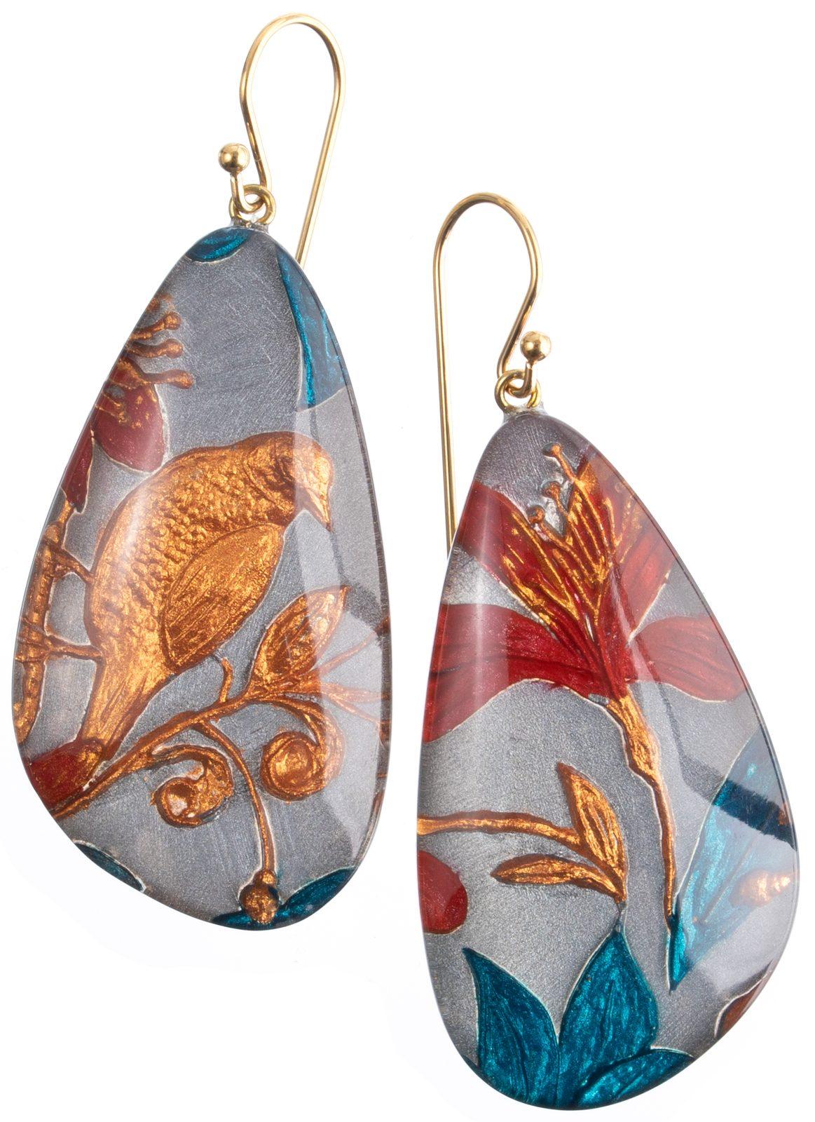 earring HELENA 1bead shorthook, teal