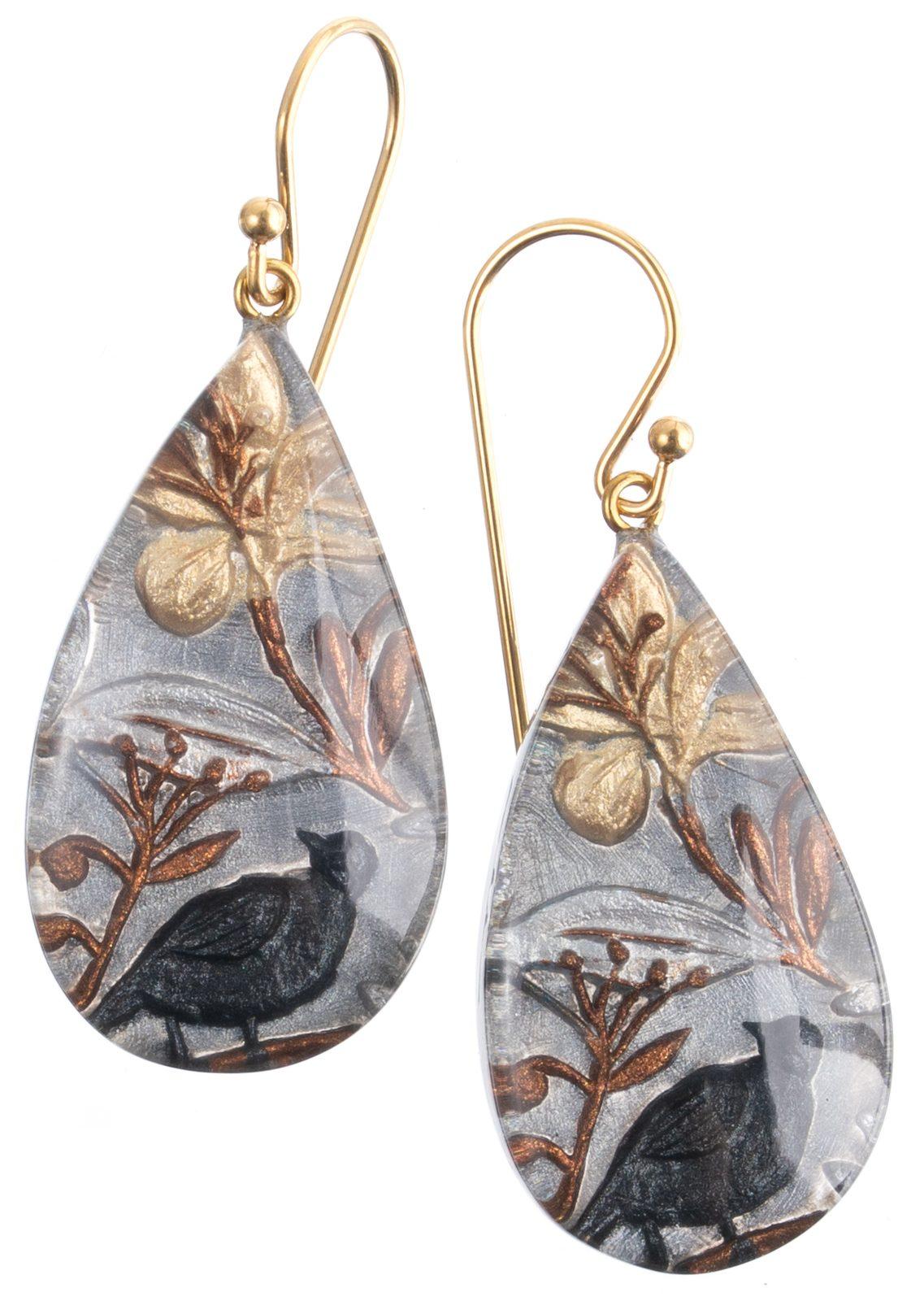 earring HELENA 1bead shorthook, anthracite