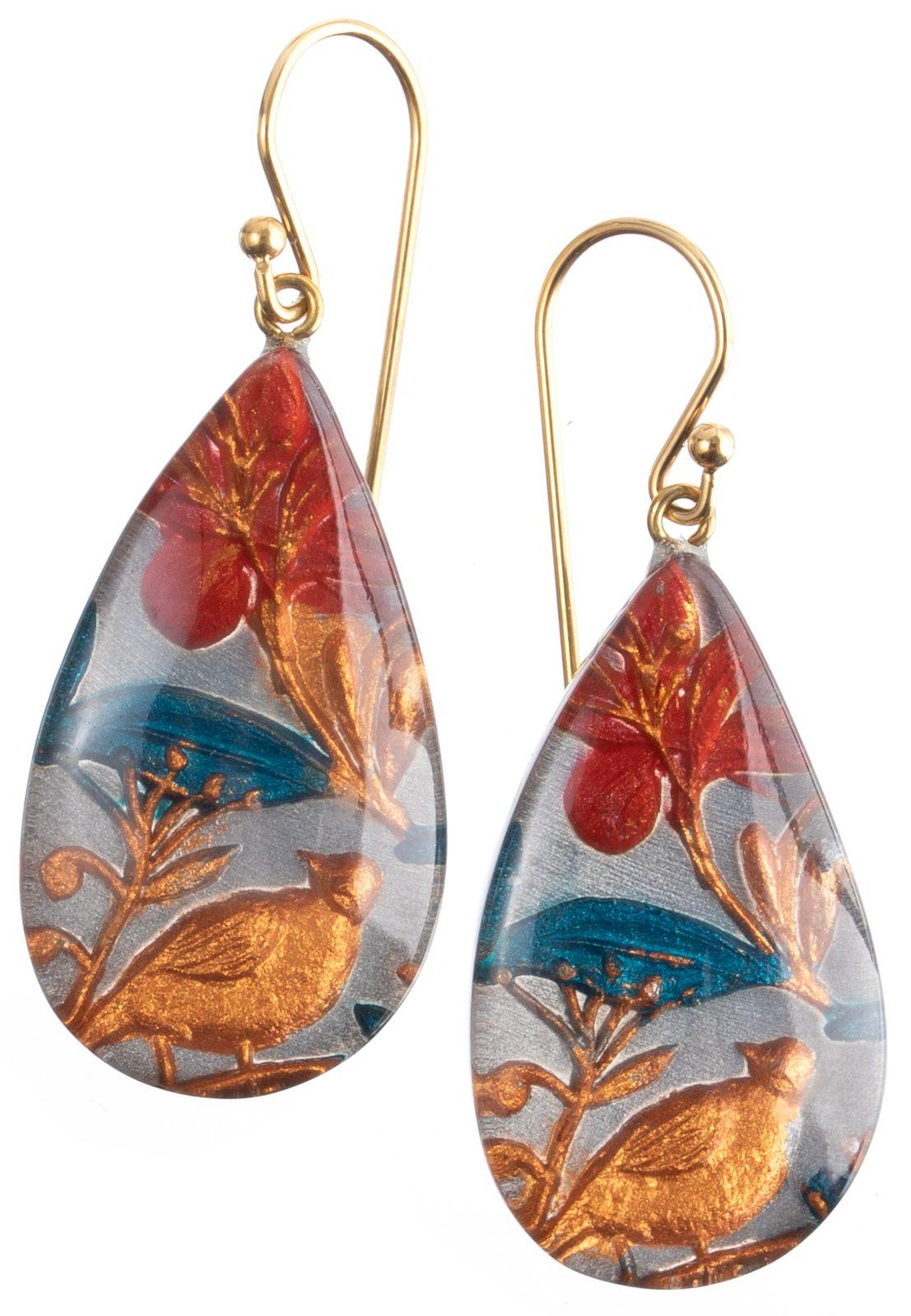 earring HELENA 1bead shorthook, teal