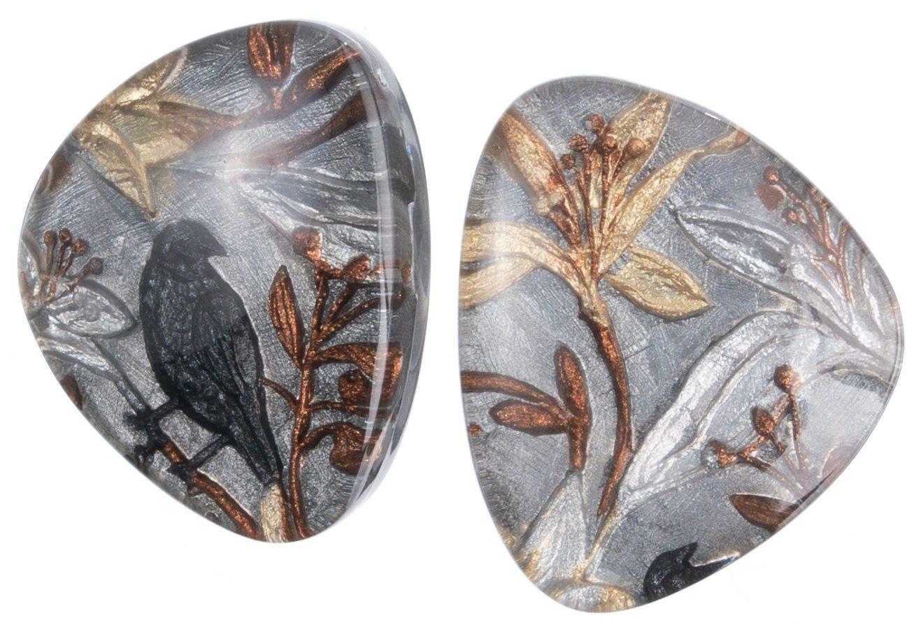 earring HELENA 1bead pin, anthracite
