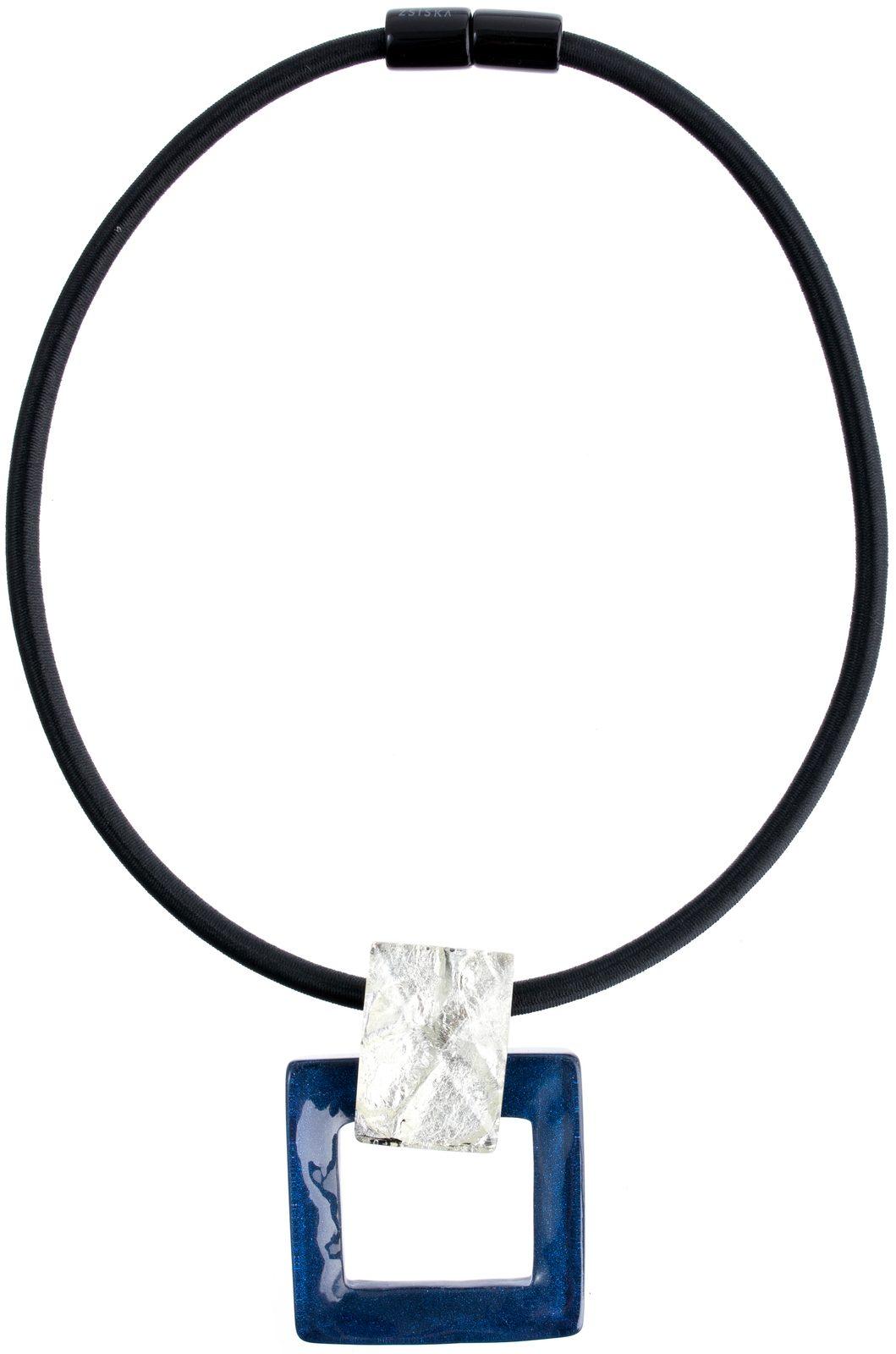 necklace LUMI 2beads magnet, navy