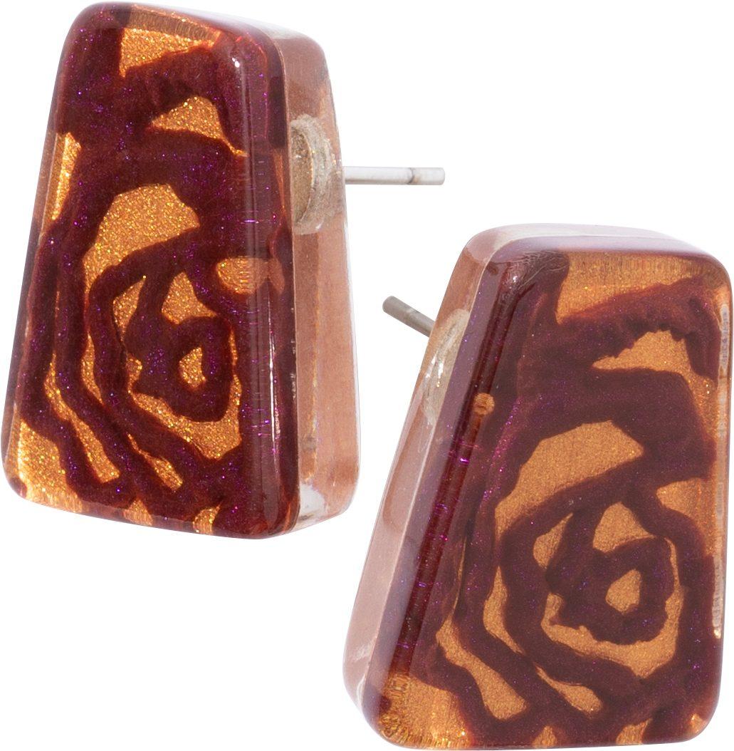 earring AUTUMN 1bead pin, ROSE