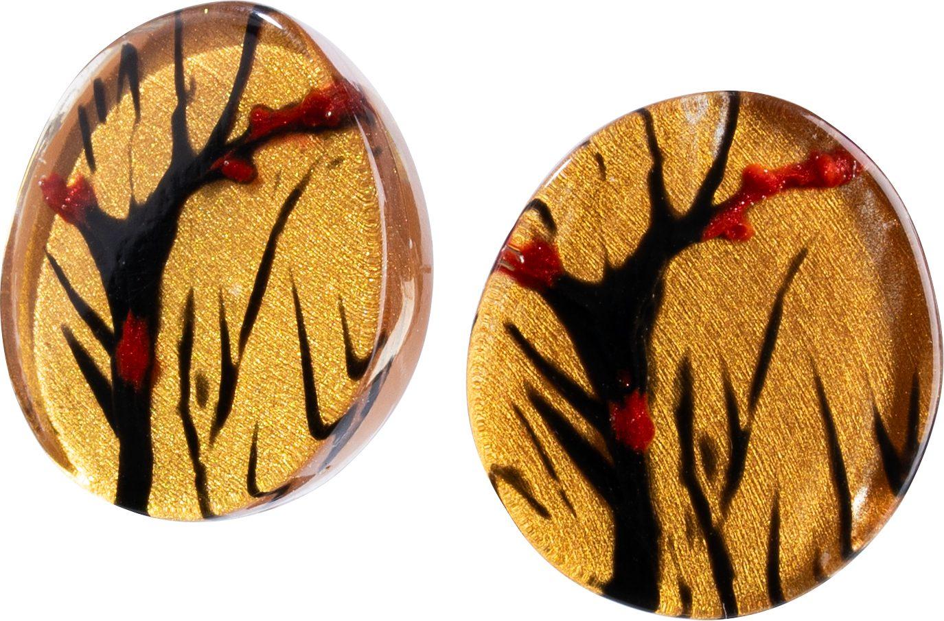 earring AUTUMN 1bead clip, TREE