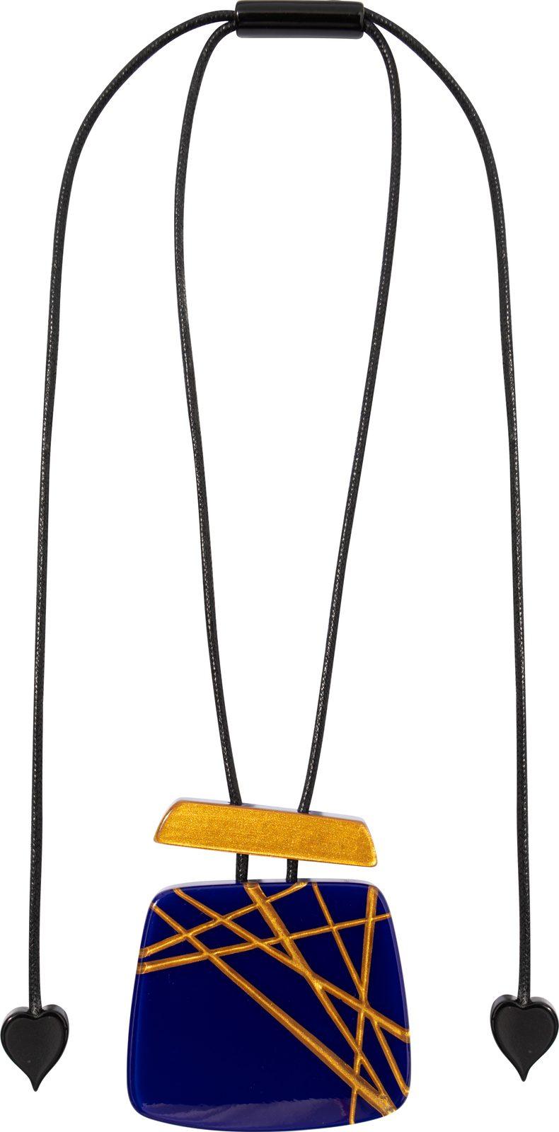 pendant GALLERIA 2beads adjustable, GBLU