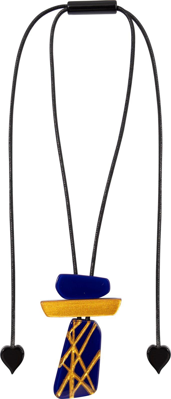 pendant GALLERIA 3beads adjustable, GBLU