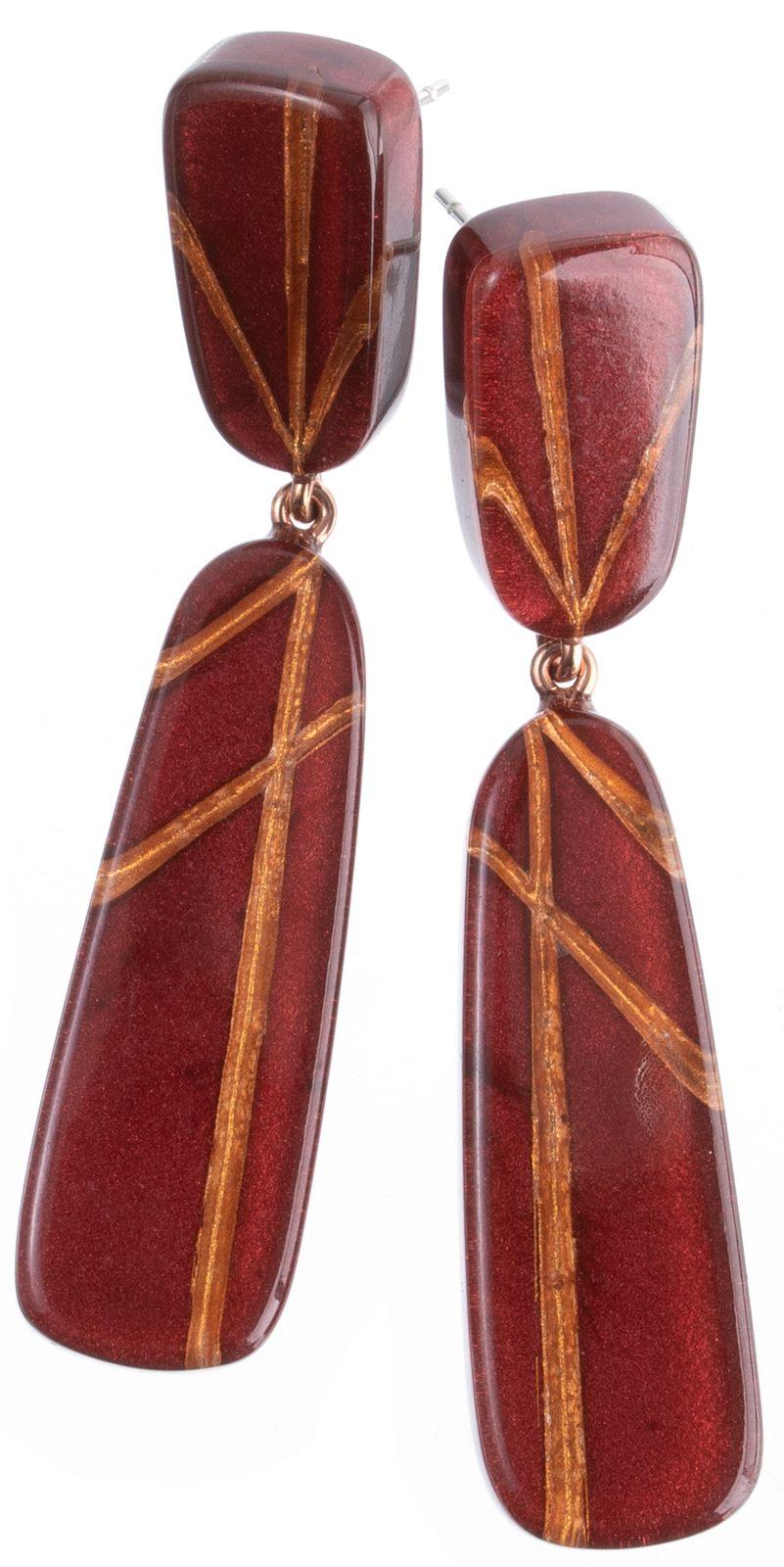 earring GALLERIA 2beads pin, GRED