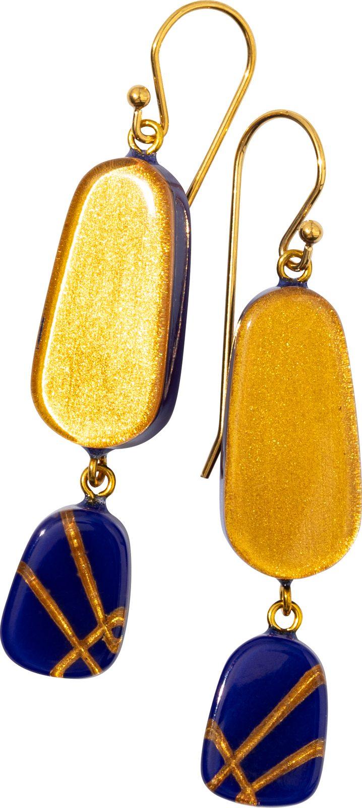 earring GALLERIA 2beads shorthook, GBLU