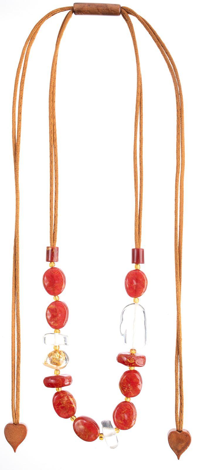 necklace SENSI 13beads adjustable, amber