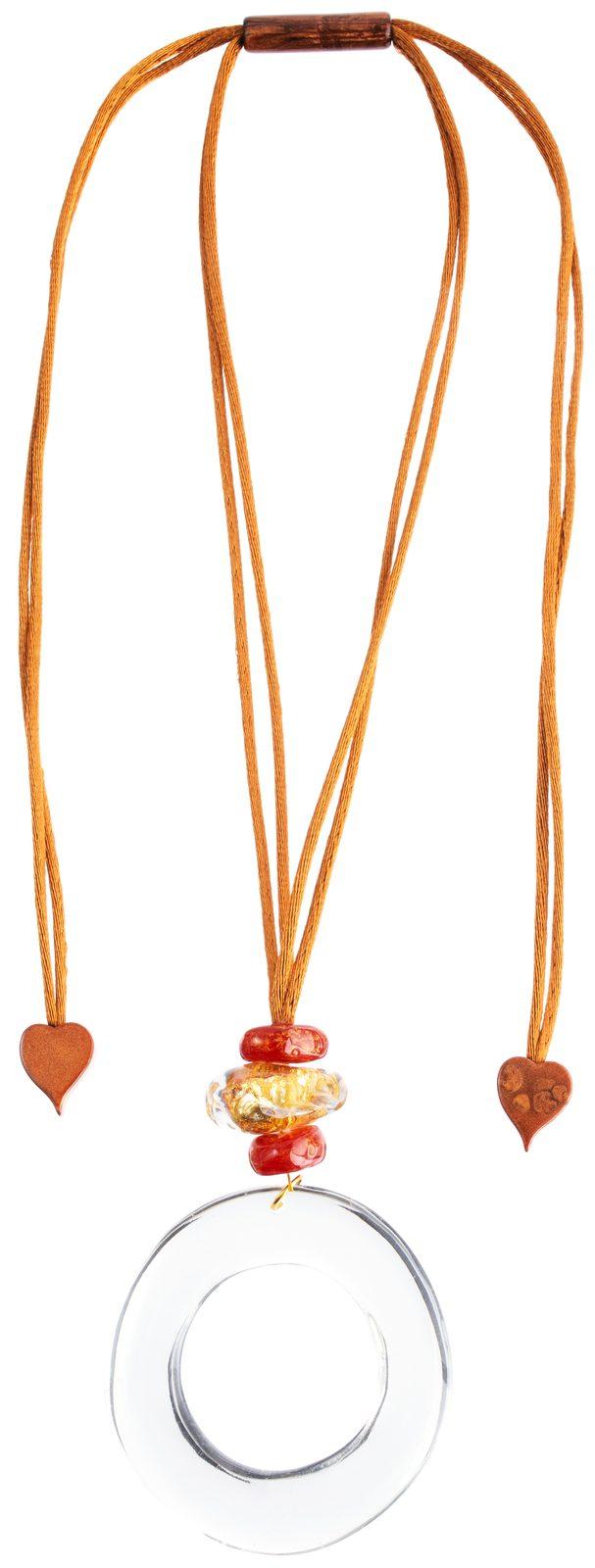 pendant SENSI 4beads adjustable, amber