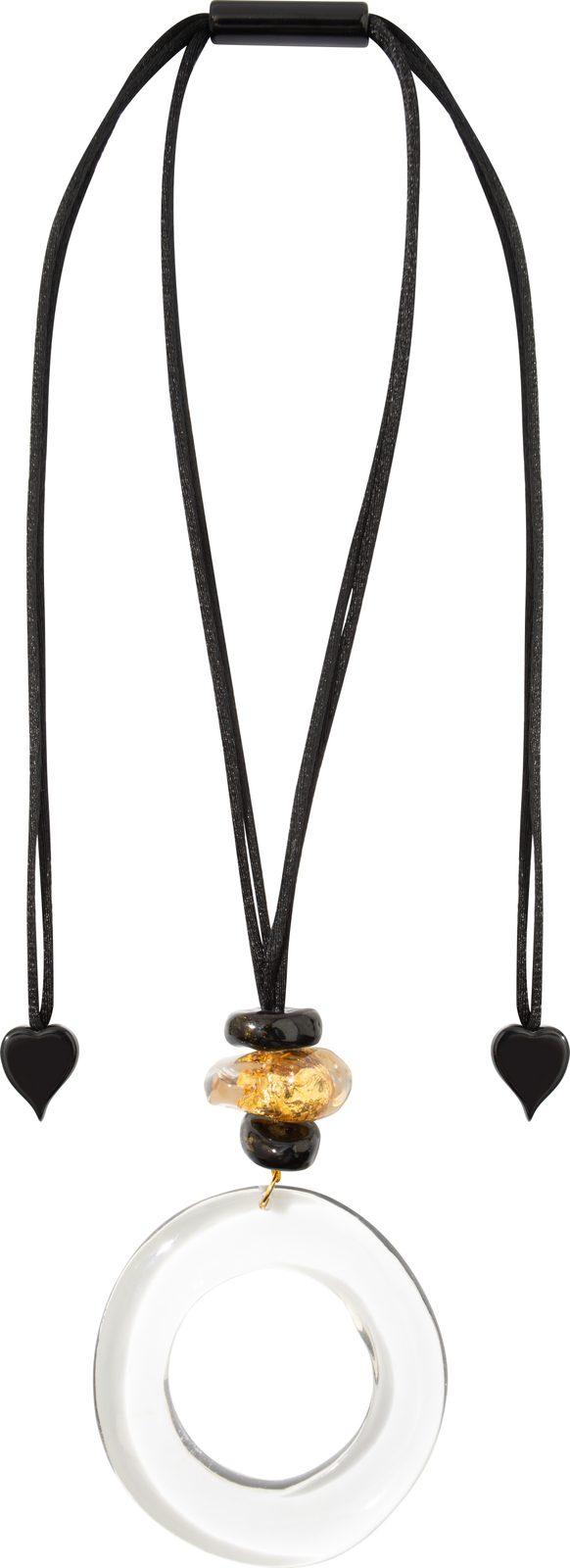 pendant SENSI 4beads adjustable, black