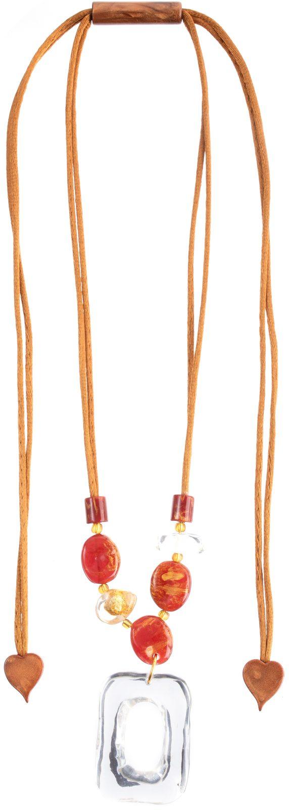 pendant SENSI 6beads adjustable, amber
