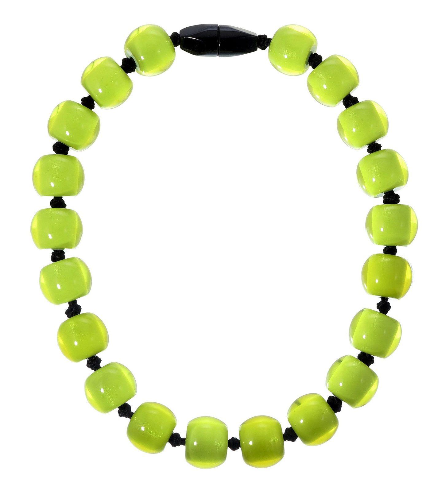 COLOURFUL BEADS 20-Bead Magnet Necklace — Chartreuse Green