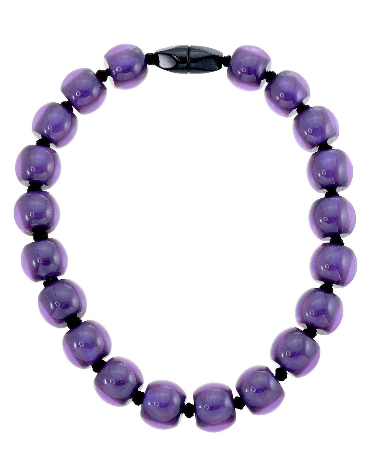 COLOURFUL BEADS 20-Bead Magnet Necklace — Violet Purple