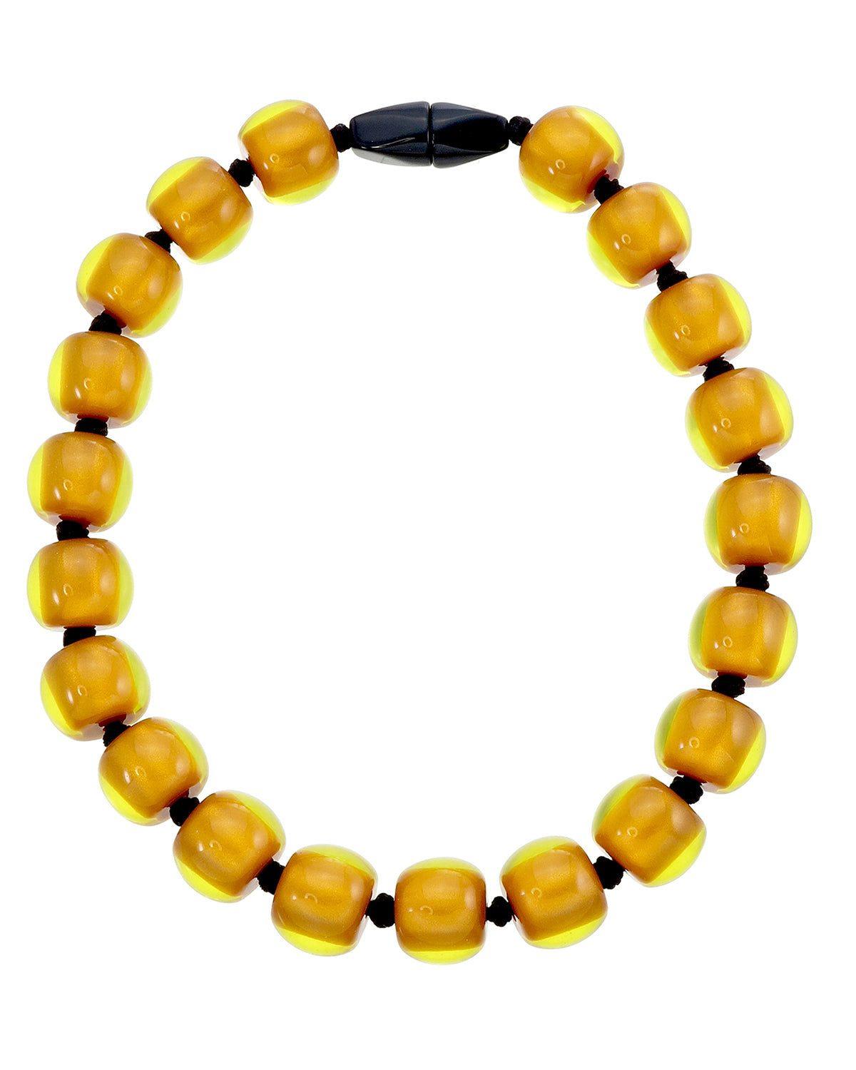 COLOURFUL BEADS 20-Bead Magnet Necklace — Amber Orange
