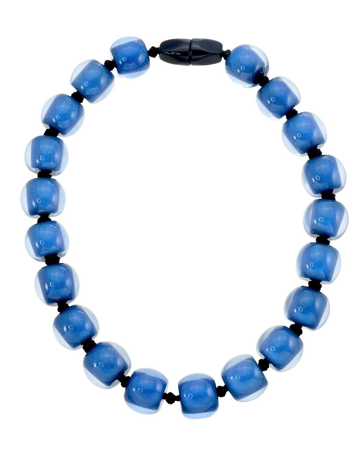 COLOURFUL BEADS 20-Bead Magnet Necklace — Cobalt Blue