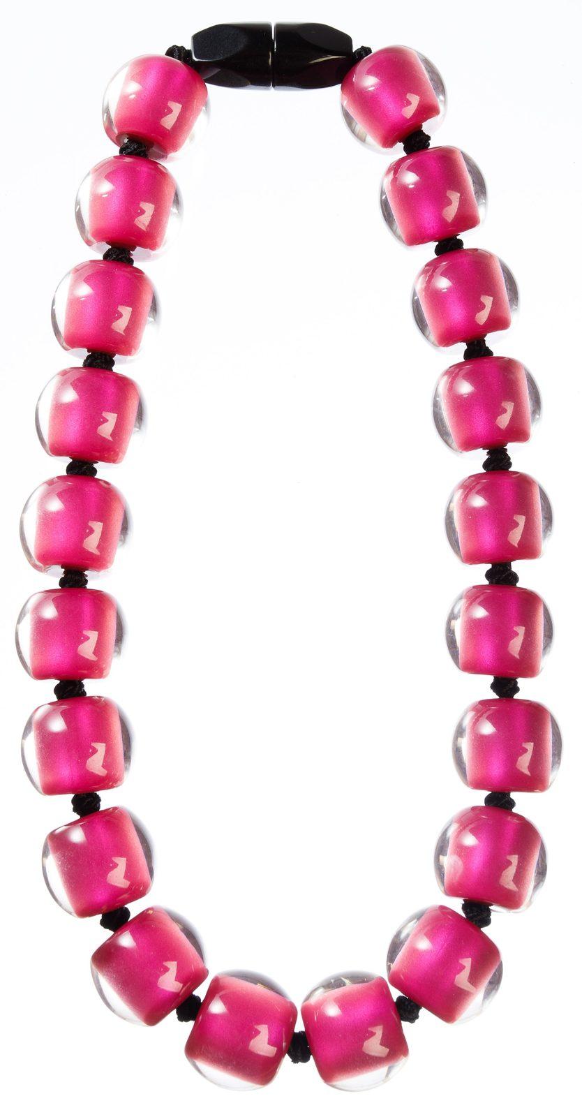 COLOURFUL BEADS 20-Bead Lock Necklace — Crimson Red