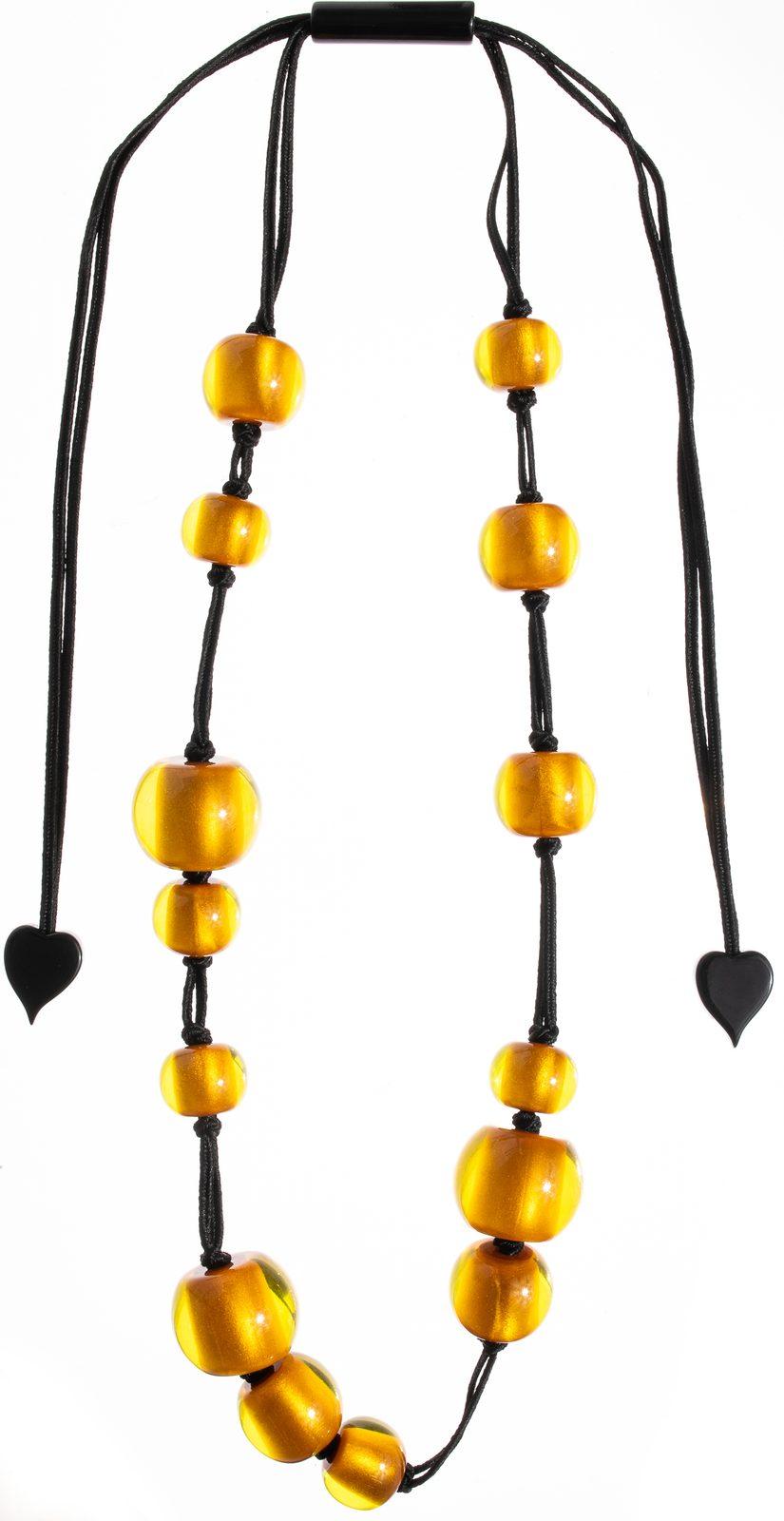 necklace COLOURFULBEADS 14beads adjustable, orange