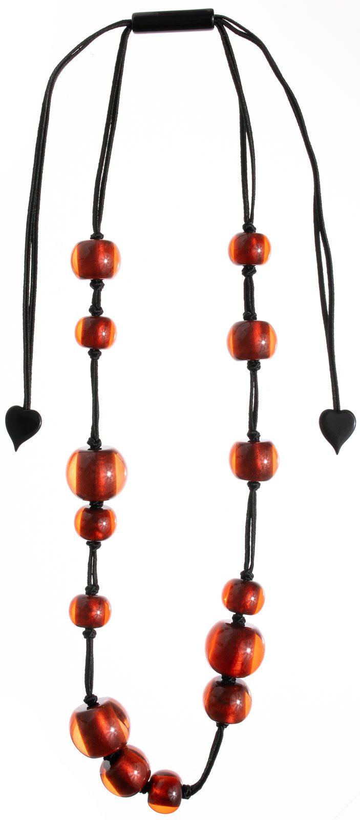 necklace COLOURFULBEADS 14beads adjustable, red