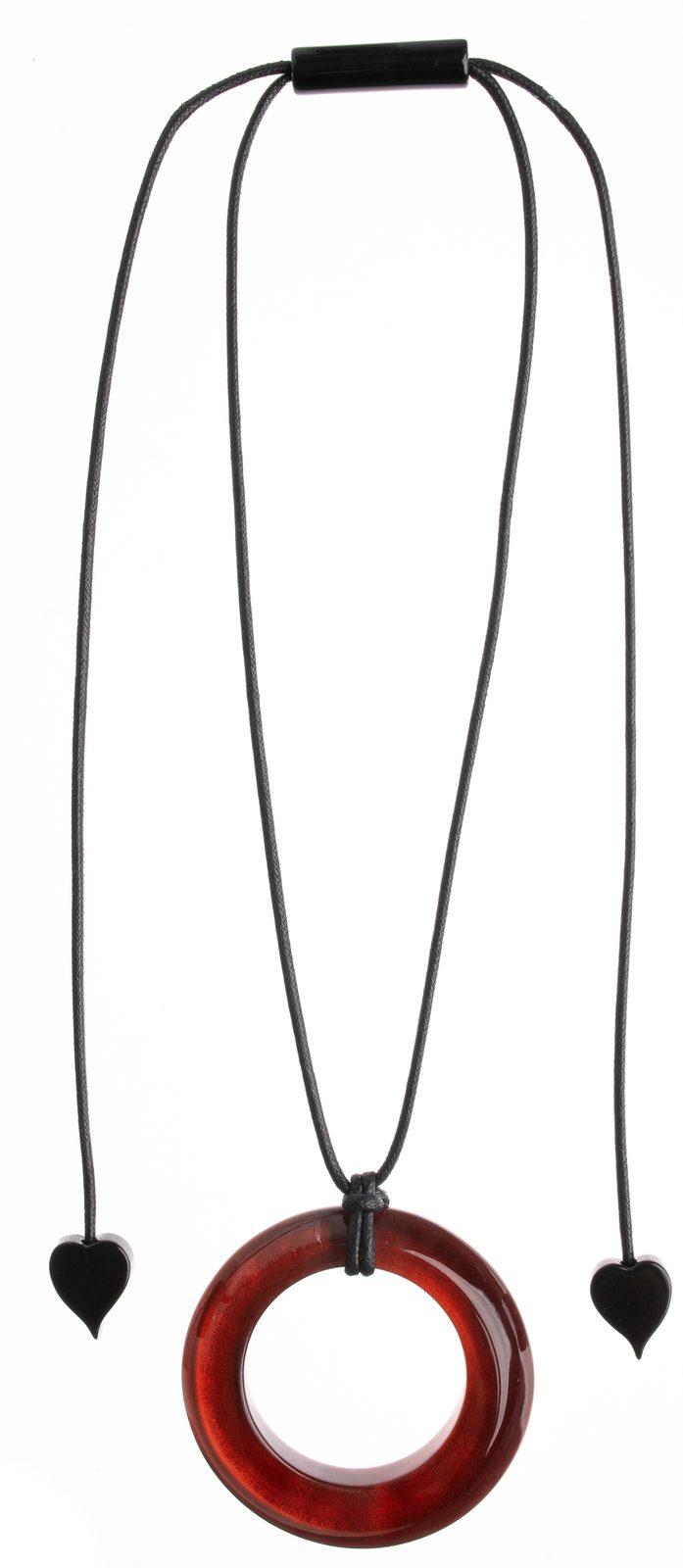 pendant COLOURFULSTATEMENT 1bead adjustable, red