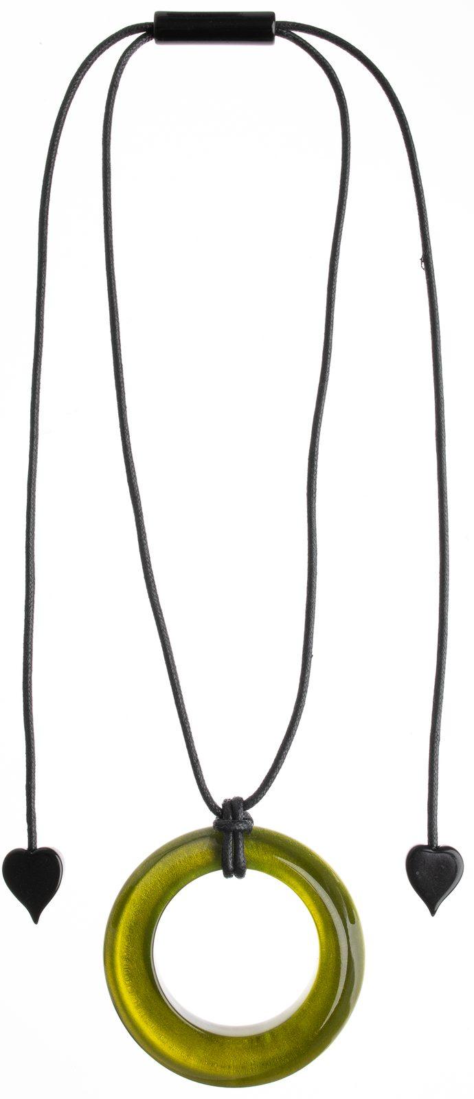 pendant COLOURFULSTATEMENT 1bead adjustable, green