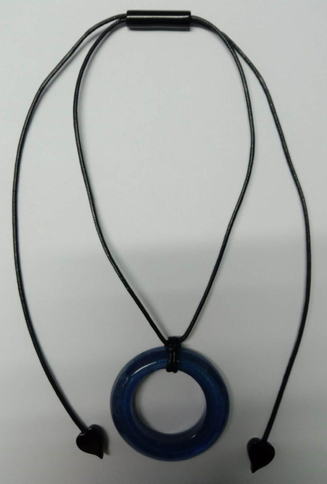 pendant COLOURFULSTATEMENT 1bead adjustable, blue