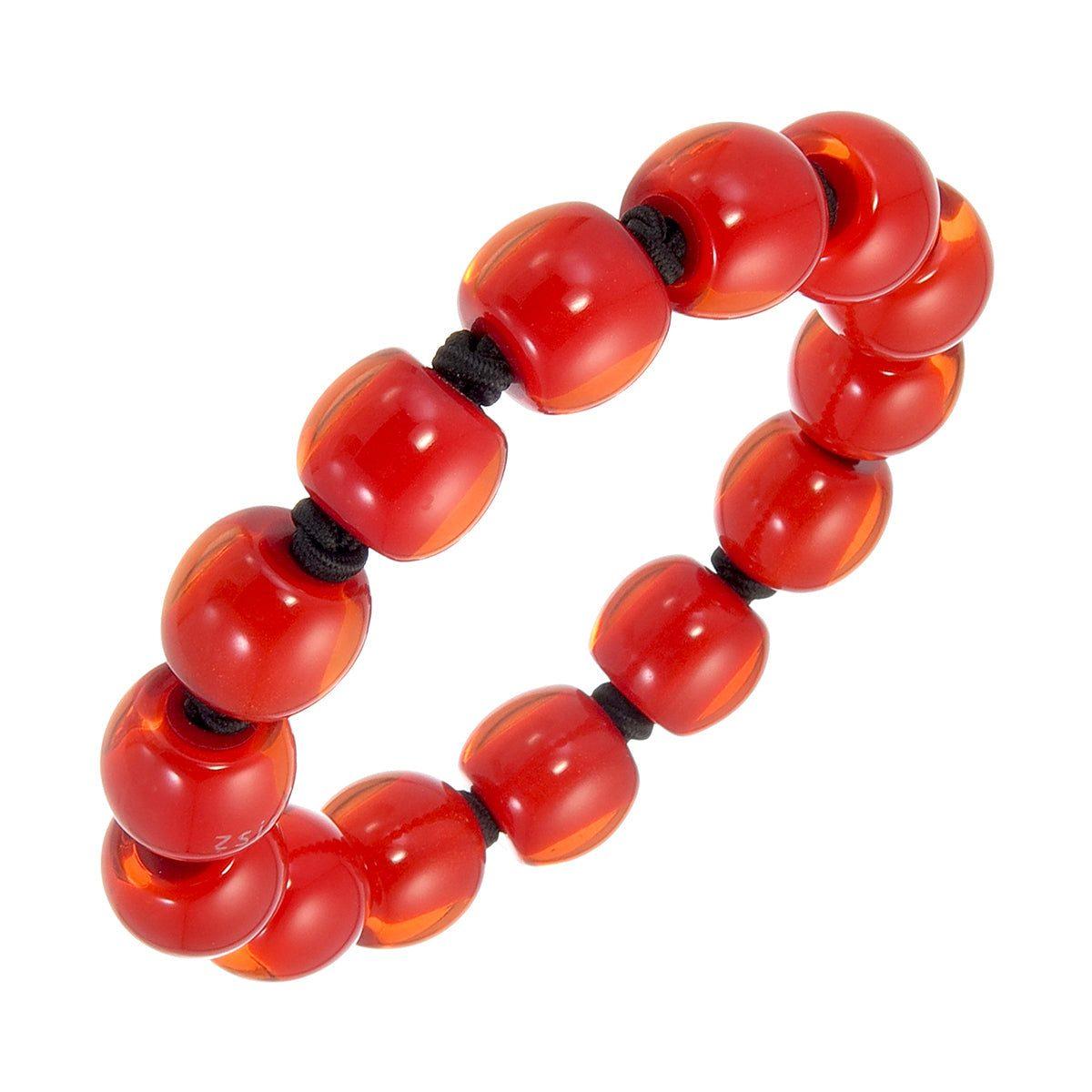 COLOURFUL BEADS 13-Bead Elastic Bracelet — Crimson Red