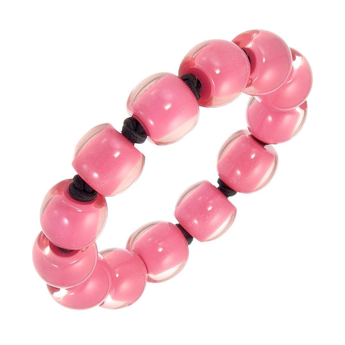 COLOURFUL BEADS 13-Bead Elastic Bracelet — Rose Pink