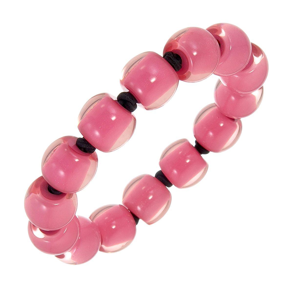 bracelet COLOURFULBEADS 14beads elastic, hotpinkinpink