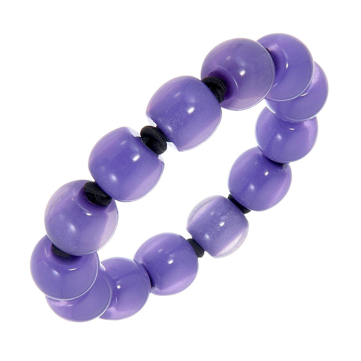bracelet COLOURFULBEADS 13beads elastic, purpleinpurple