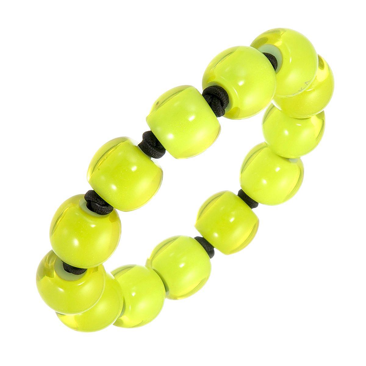 bracelet COLOURFULBEADS 13beads elastic, limeinlime