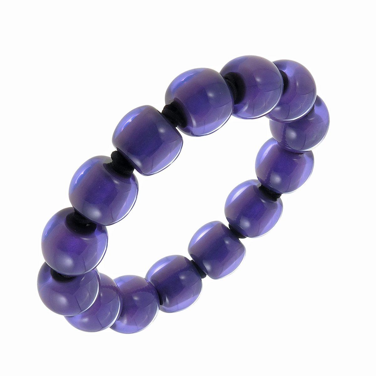 bracelet COLOURFULBEADS 13beads elastic, purple