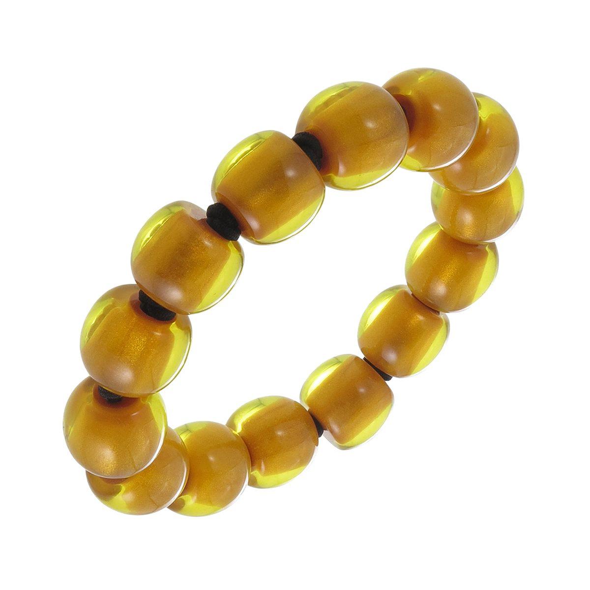 bracelet COLOURFULBEADS 14beads elastic, orange